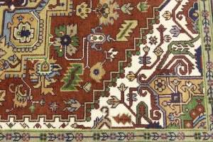 Rusty Red Geometric 8X10 Heriz Serapi Oriental Rug