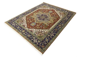 Rusty Red Geometric 8X10 Heriz Serapi Oriental Rug