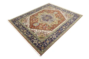 Rusty Red Geometric 8X10 Heriz Serapi Oriental Rug