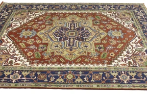 Rusty Red Geometric 8X10 Heriz Serapi Oriental Rug