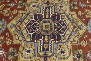 Rusty Red Geometric 8X10 Heriz Serapi Oriental Rug