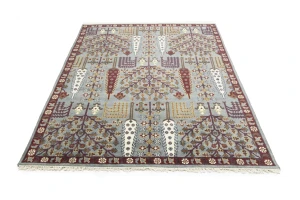Light Gray Floral 8X10 Tree of Life Chobi Oriental Rug