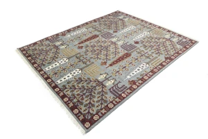 Light Gray Floral 8X10 Tree of Life Chobi Oriental Rug