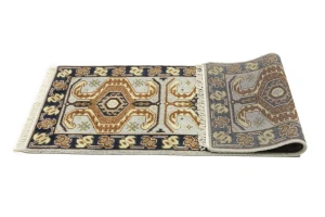 Light Gray Geometric 3X6 Heriz Serapi Oriental Rug