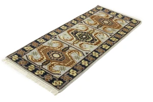 Light Gray Geometric 3X6 Heriz Serapi Oriental Rug
