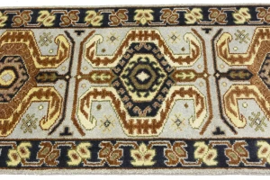 Light Gray Geometric 3X6 Heriz Serapi Oriental Rug