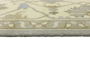 Pastel Gray Floral 10X14 Oushak Oriental Rug