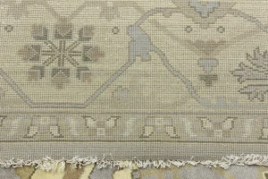 Pastel Gray Floral 10X14 Oushak Oriental Rug