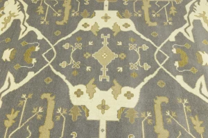 Taupe Floral 10X14 Oushak Oriental Rug