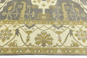 Taupe Floral 10X14 Oushak Oriental Rug