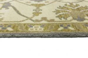 Taupe Floral 10X14 Oushak Oriental Rug