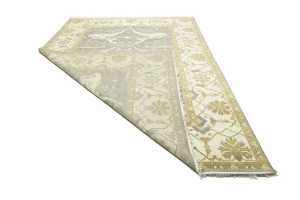 Taupe Floral 10X14 Oushak Oriental Rug