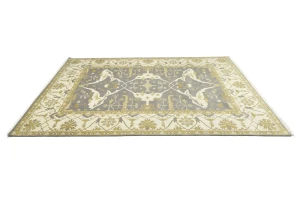 Taupe Floral 10X14 Oushak Oriental Rug