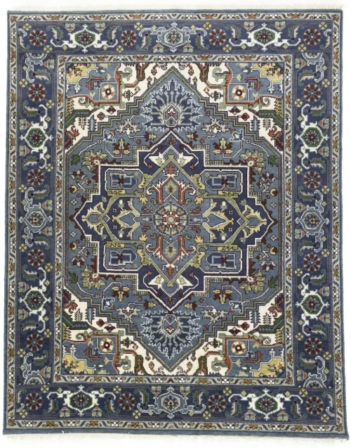 Gray Geometric 8X10 Heriz Serapi Oriental Rug