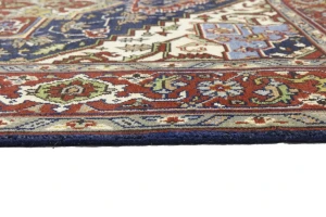 Dark Navy Geometric 8X10 Heriz Serapi Oriental Rug