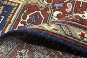 Dark Navy Geometric 8X10 Heriz Serapi Oriental Rug