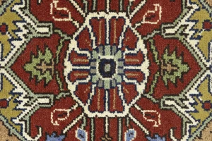 Dark Navy Geometric 8X10 Heriz Serapi Oriental Rug