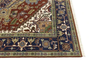 Rusty Red Geometric 8X10 Heriz Serapi Oriental Rug