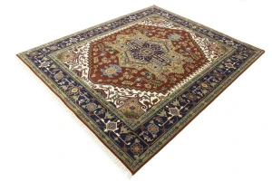 Rusty Red Geometric 8X10 Heriz Serapi Oriental Rug