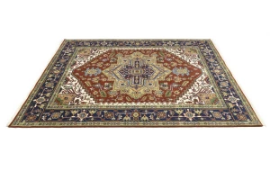 Rusty Red Geometric 8X10 Heriz Serapi Oriental Rug