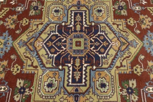 Rusty Red Geometric 8X10 Heriz Serapi Oriental Rug