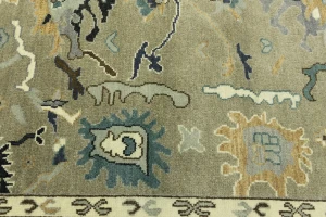 Khaki Floral 8X10 Oushak Chobi Oriental Rug