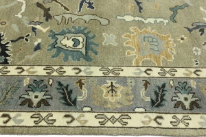Khaki Floral 8X10 Oushak Chobi Oriental Rug