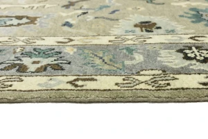 Khaki Floral 8X10 Oushak Chobi Oriental Rug