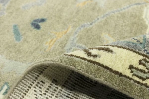 Khaki Floral 8X10 Oushak Chobi Oriental Rug