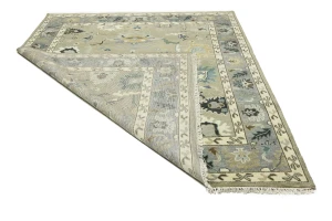 Khaki Floral 8X10 Oushak Chobi Oriental Rug