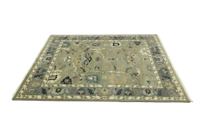 Khaki Floral 8X10 Oushak Chobi Oriental Rug
