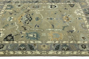 Khaki Floral 8X10 Oushak Chobi Oriental Rug