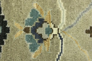 Khaki Floral 8X10 Oushak Chobi Oriental Rug