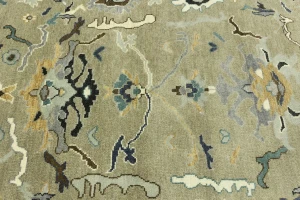 Khaki Floral 8X10 Oushak Chobi Oriental Rug
