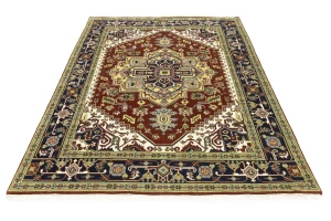Red Geometric 8X10 Heriz Serapi Oriental Rug