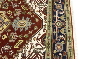 Red Geometric 8X10 Heriz Serapi Oriental Rug
