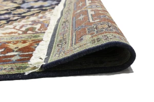 Dark Purple-navy Geometric 8X10 Heriz Serapi Oriental Rug