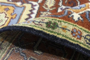 Dark Purple-navy Geometric 8X10 Heriz Serapi Oriental Rug