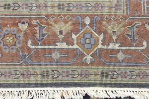 Dark Purple-navy Geometric 8X10 Heriz Serapi Oriental Rug