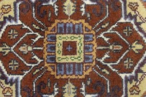 Dark Purple-navy Geometric 8X10 Heriz Serapi Oriental Rug