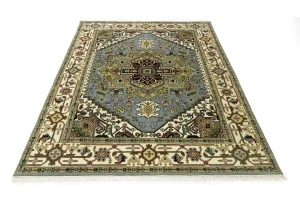 Light Gray Geometric 8X10 Heriz Serapi Oriental Rug