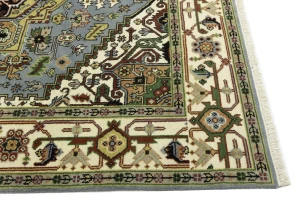 Light Gray Geometric 8X10 Heriz Serapi Oriental Rug
