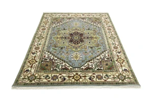 Light Gray Geometric 8X10 Heriz Serapi Oriental Rug