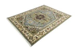 Light Gray Geometric 8X10 Heriz Serapi Oriental Rug