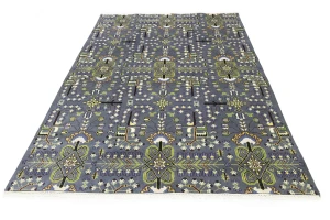 Gray Floral Tribal 9X12 Oriental Rug