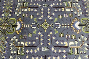 Gray Floral Tribal 9X12 Oriental Rug