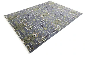 Gray Floral Tribal 9X12 Oriental Rug