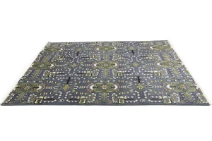 Gray Floral Tribal 9X12 Oriental Rug