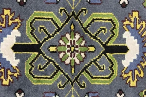 Gray Floral Tribal 9X12 Oriental Rug