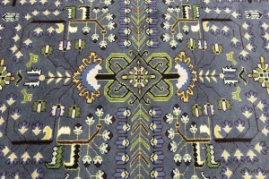 Gray Floral Tribal 9X12 Oriental Rug